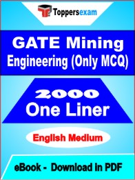 GATE Mining Engineering (Only MCQ) One Liner Book PDF in English