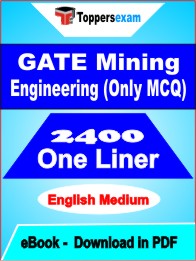 GATE Mining Engineering (Only MCQ) One Liner Book PDF in English
