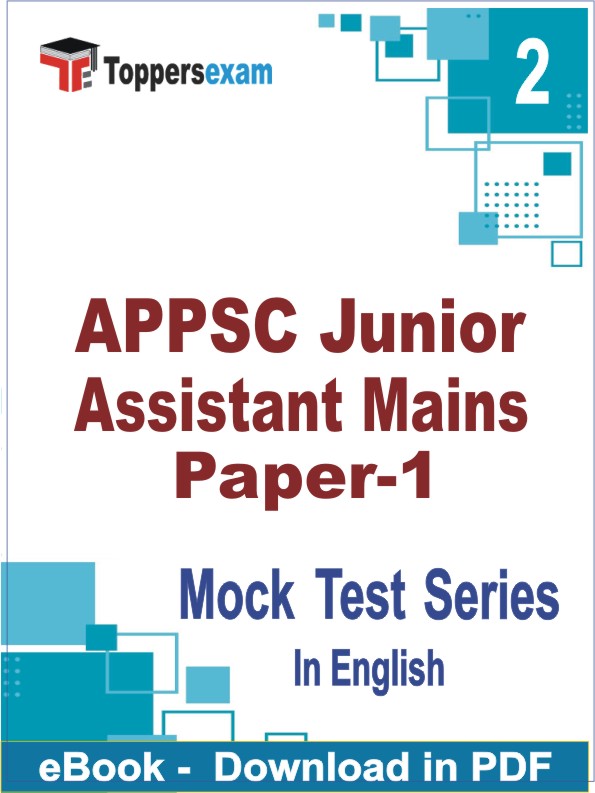 APPSC Junior Assistant Mains Paper-1 Test PDF Book In English - Question Paper
