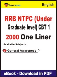 RRB NTPC (Under Graduate level) CBT 1 One Liner Book PDF in English
