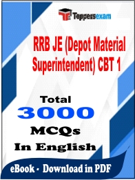 RRB JE (Depot Material Superintendent) CBT 1 PDF Book In English - MCQ / Objective Questions