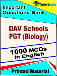 DAV Schools PGT (Biology)  Book in English - Objective MCQ