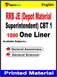 RRB JE (Depot Material Superintendent) CBT 1 One Liner Book in English