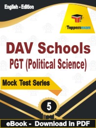 DAV Schools PGT (Political Science) Test PDF Book In English - Practice Set