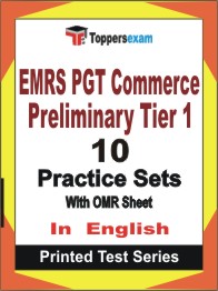 EMRS PGT Commerce Preliminary (Tier 1) Book in English - Practice Set
