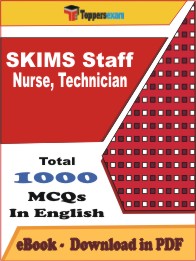 SKIMS Staff Nurse, Technician PDF Book In English - MCQ / Objective Questions