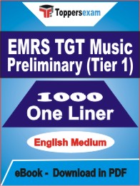 EMRS TGT Music Preliminary (Tier 1) One Liner Book PDF in English