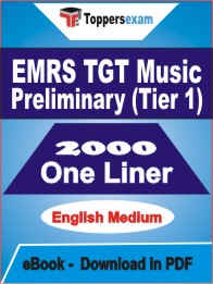 EMRS TGT Music Preliminary (Tier 1) One Liner Book PDF in English
