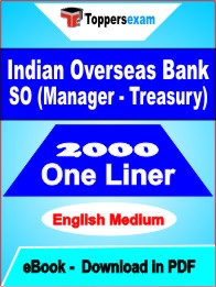 Indian Overseas Bank SO (Manager - Treasury) One Liner Book PDF in English
