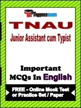 TNAU Junior Assistant cum Typist Exam Objective MCQs in English (Booklet), FREE - Online Mock Test or Practice Set / Paper