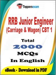 RRB Junior Engineer (Carriage & Wagon) CBT 1 PDF Book in English - MCQ / Objective Questions
