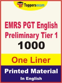 EMRS PGT English Preliminary (Tier-1) One Liner Book in English