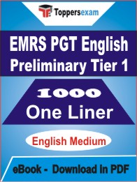 EMRS PGT English Preliminary (Tier-1) One Liner Book PDF in English