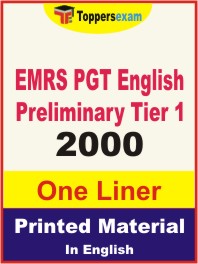 EMRS PGT English Preliminary (Tier-1) One Liner Book in English