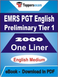 EMRS PGT English Preliminary (Tier-1) One Liner Book PDF in English