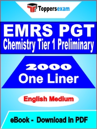 EMRS PGT Chemistry Tier 1 Preliminary One Liner Book PDF in English