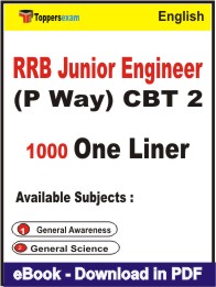 RRB Junior Engineer (P Way) CBT 2 One Liner Book PDF in English
