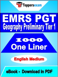 EMRS PGT Geography Preliminary Tier 1 One Liner Book PDF in English