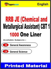 RRB JE (Chemical and Metallurgical Assistant) CBT 1 One Liner Book in English