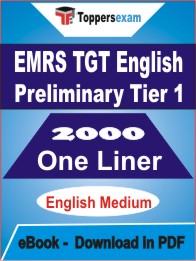 EMRS TGT English Preliminary (Tier-1) One Liner Book PDF in English