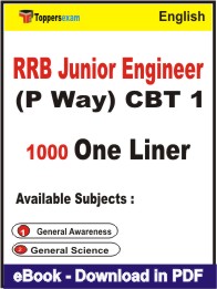 RRB Junior Engineer (P Way) CBT 1 One Liner Book PDF in English