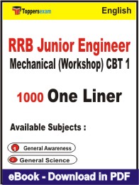 RRB Junior Engineer Mechanical (Workshop) CBT 1 One Liner Book PDF in English