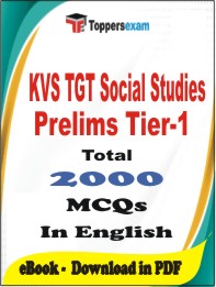KVS TGT Social Studies Prelims (Tier-1)   PDF Book In English - MCQ / Objective Questions