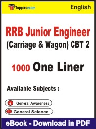 RRB Junior Engineer (Carriage & Wagon) CBT 2 One Liner Book PDF in English