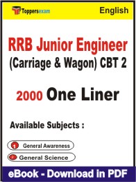 RRB Junior Engineer (Carriage & Wagon) CBT 2 One Liner Book PDF in English