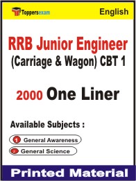 RRB Junior Engineer (Carriage & Wagon) CBT 1 One Liner Book in English
