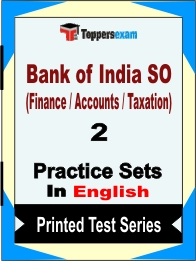 Bank of India SO (Finance / Accounts / Taxation) Book in English - Question Paper / Practice Set