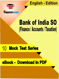 Bank of India SO (Finance / Accounts / Taxation) PDF Book In English - Mock Test/Practice Set