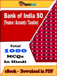 Bank of India SO (Finance / Accounts / Taxation) PDF Book In Hindi - MCQ / Objective Questions