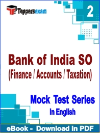 Bank of India SO (Finance / Accounts / Taxation) PDF Book In English - Question Paper