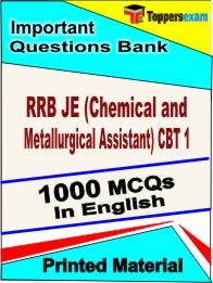 RRB JE (Chemical and Metallurgical Assistant) CBT 1 Book in English - Objective MCQ