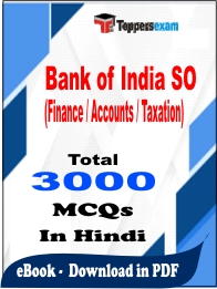 Bank of India SO (Finance / Accounts / Taxation) PDF Book In Hindi - MCQ / Objective Questions