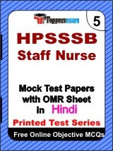 HPSSSB Staff Nurse Exam Mock Test Papers (Book) in Hindi