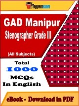 EBook of GAD Manipur Stenographer Grade 3 Exam, PDF Format in English