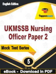 UKMSSB Nursing Officer ( Paper 2 )  Test PDF Book In English - Practice Set