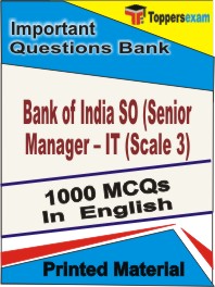 Bank of India SO (Senior Manager – IT (Scale 3)   Book in English - Objective MCQ