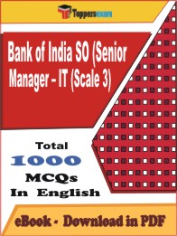 Bank of India SO (Senior Manager – IT (Scale 3)   PDF Book In English - MCQ / Objective Questions
