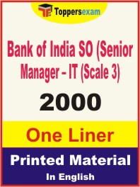 Bank of India SO (Senior Manager – IT (Scale 3) One Liner Book in English