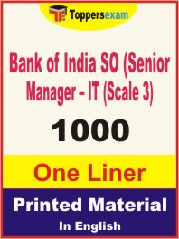 Bank of India SO (Senior Manager – IT (Scale 3) One Liner Book in English