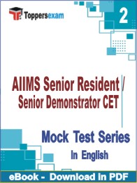 AIIMS Senior Resident / Senior Demonstrator CET   Test PDF Book In English - Question Paper