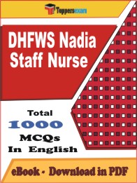 DHFWS Nadia Staff Nurse  PDF Book In English - MCQ / Objective Questions