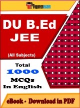 EBook of DU B.Ed JEE Exam, PDF Format in English