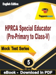 HPRCA Special Educator (Pre-Primary to Class-V) Test PDF Book In English  - Practice Set