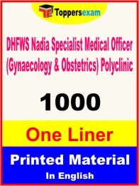 DHFWS Nadia Specialist Medical Officer (Gynaecology & Obstetrics) Polyclinic One Liner Book in English