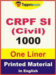 CRPF SI (Civil) One Liner Book in English