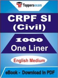 CRPF SI (Civil) One Liner Book PDF in English